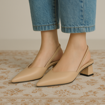 Sandales Slingback à Talon Bloc – Élégance Minimaliste & Confort au Quotidien