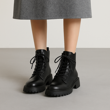 Bottines à Lacets Femme – Bout Rond