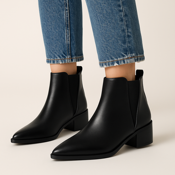 Bottines Chelsea Femme – Bout Pointu & Élastiques Côtés