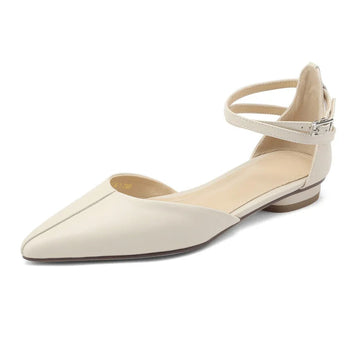 DIZARA - Leather Pointed Toe Flats