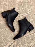 Elasticity Pointed-Toe Solid Color Split-Joint Boots Chelsea Boots