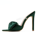 Silk Butterfly-knot Women Stiletto Heel Mules