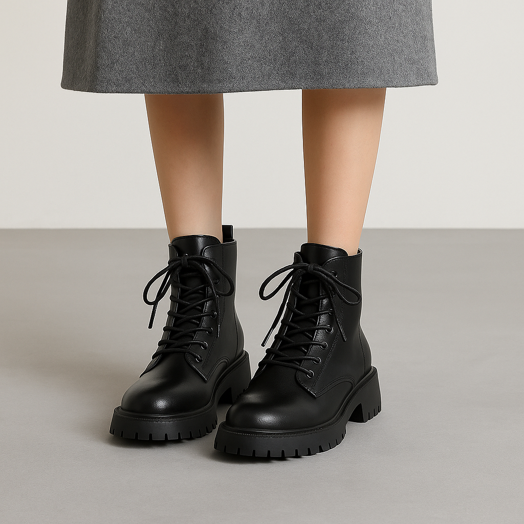 Bottines à Lacets Femme – Bout Rond