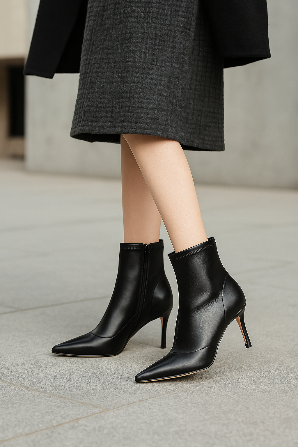 Botte & Escarpin Femme – Bout Pointu & Détail Couture Séparée