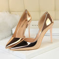 Glossy Leather Stripper Stiletto Wedding Bridal Pumps High Heels
