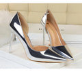 Glossy Leather Stripper Stiletto Wedding Bridal Pumps High Heels