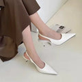 Elegant High Heels Silver Pumps Women Slingbacks Pointed Toe Party Shoes