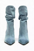 SKYE - Denim High Heel Boots