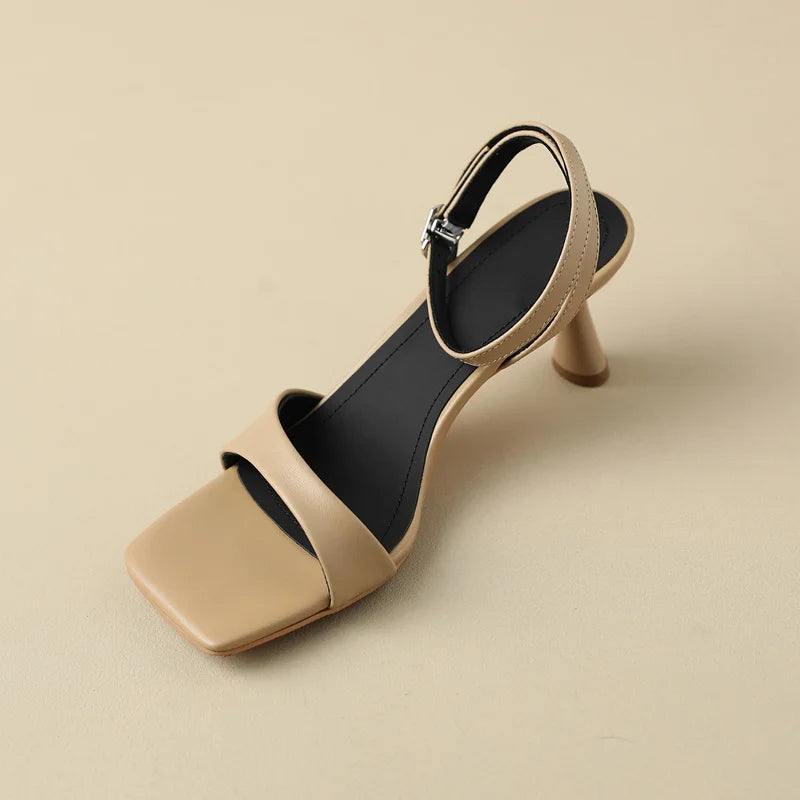 GRACE - Leather Ankle Strap Heels
