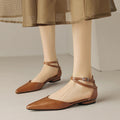 DIZARA - Leather Pointed Toe Flats