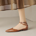 DIZARA - Leather Pointed Toe Flats
