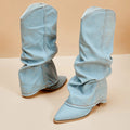 RHEAN - Denim Slouchy Boots