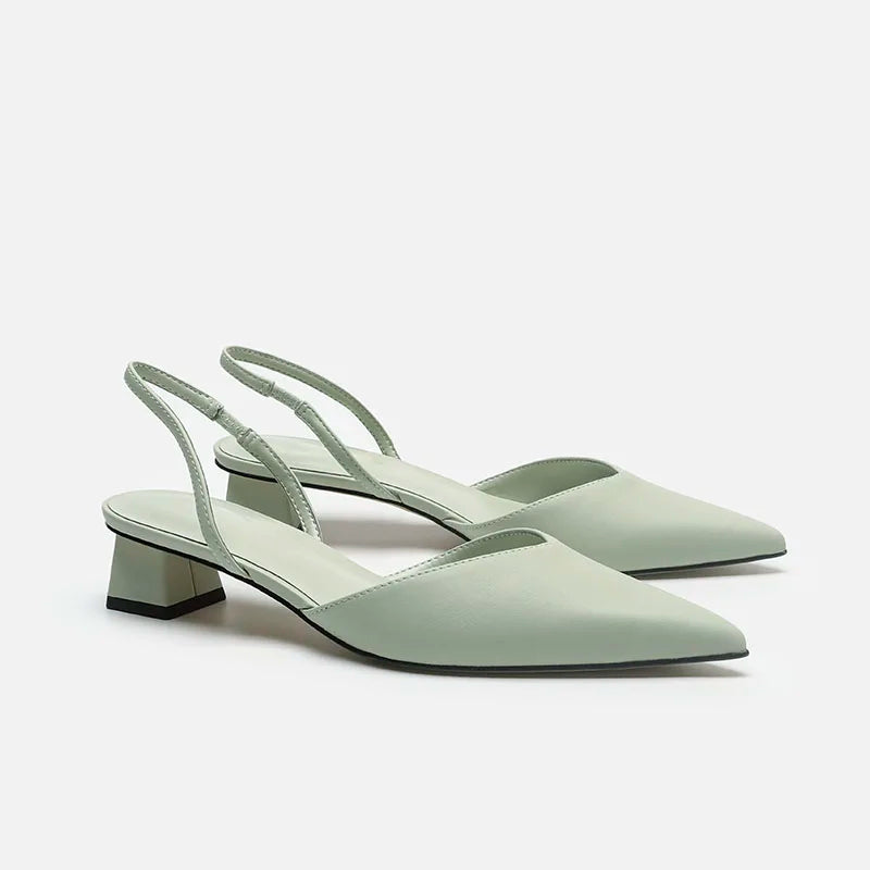 OPHELIA - Minimalist Slingback Block Heel Sandals