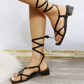 PRYIA - Strappy Lace-Up Block Heel Sandals
